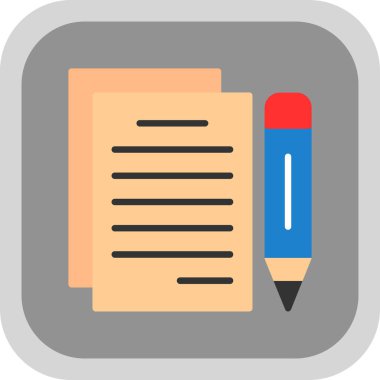 belge ve kalem. Web simgesi basit illüstrasyon