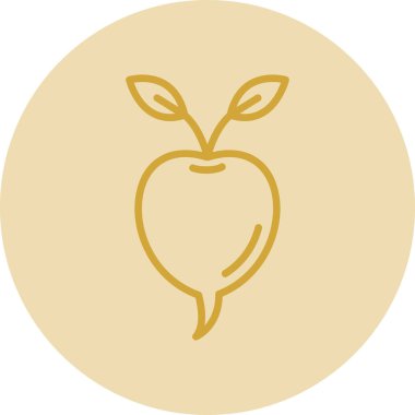 turp düz simgesi, vektör, illüstrasyon