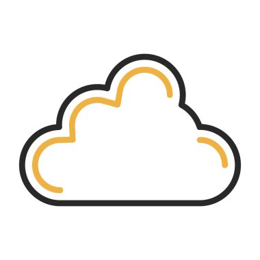 Basit Bulutlu hava simgesi, vektör illüstrasyonu