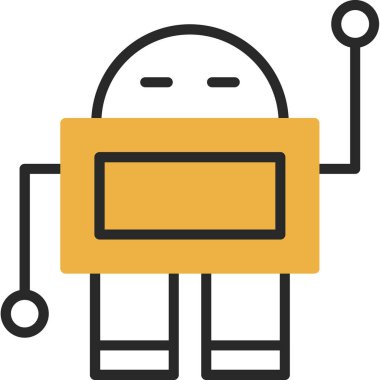 robot düz simgesi, vektör illüstrasyonu