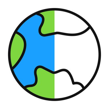 Toprak küresi ikonu. Web tasarımı için gezegen vektör simgelerinin özet çizimi