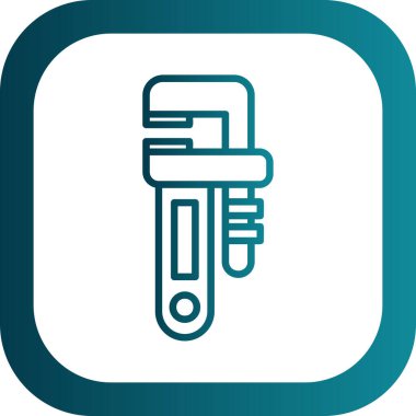 Basit Boru Anahtarı simgesi, vektör illüstrasyonu