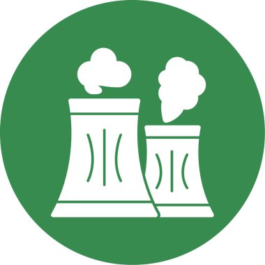 Fabrika simgesi, basit vektör çizimi, Hava kirliliği konsepti