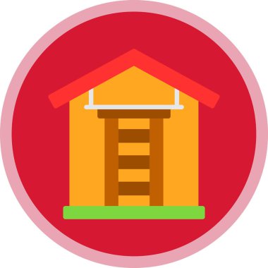 Merdiven düz simgesi, vektör illüstrasyonu