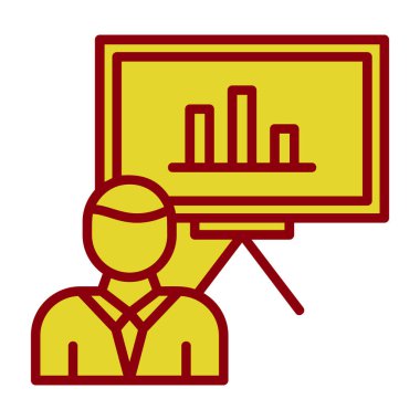 düz iş sunum simgesi vektör illüstrasyonu