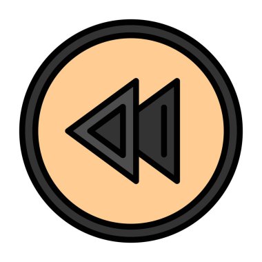 Grafik Geri sarma ikon vektör illüstrasyonu  