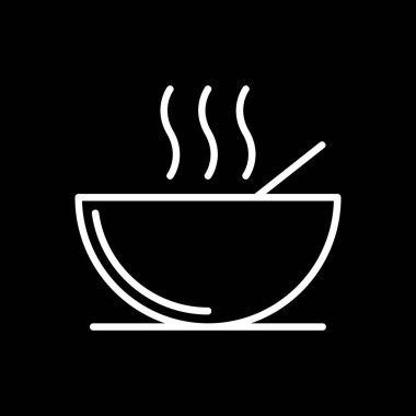 Çorba ikonlu kase, vektör illüstrasyonu