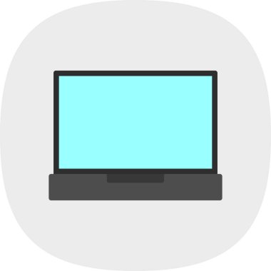 dizüstü bilgisayar simgesi, vektör illüstrasyonu basit tasarım