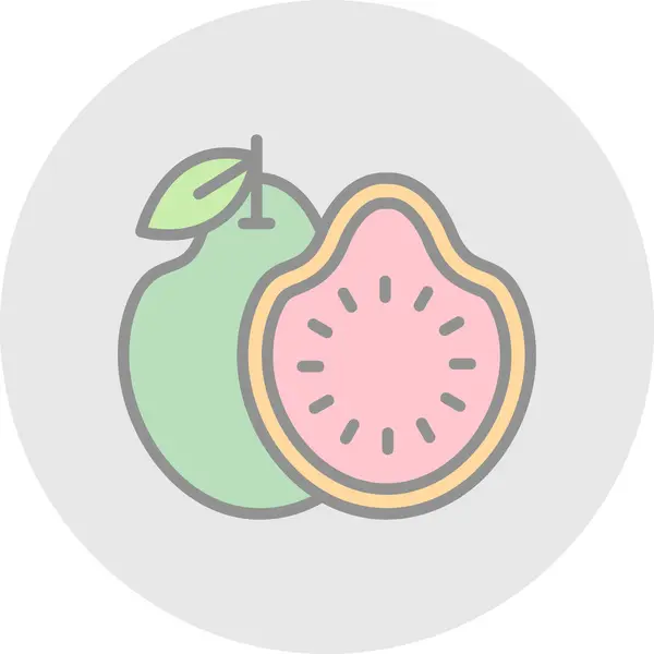 Guavan Eksoottisia Hedelmiä Web Kuvake Yksinkertainen Kuva — vektorikuva