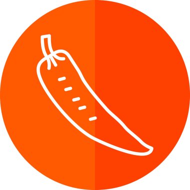 Sıcak Biber Vektörü Düz Simgesi, vektör illüstrasyonu 