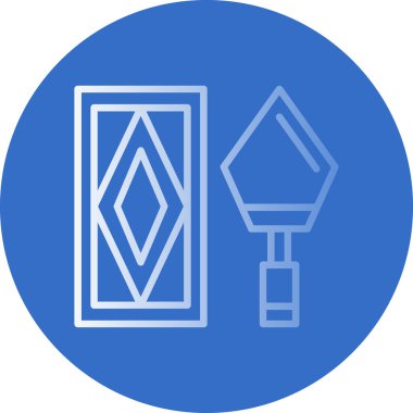 Yapı tuğlası ve mason mala aracı düz simge, vektör illüstrasyonu