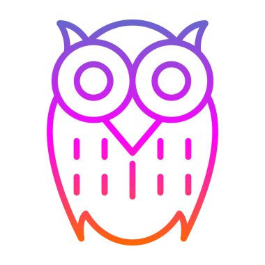 Baykuş düz simgesi, vektör illüstrasyonu 