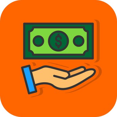  Nakit ödeme ikonu vektör illüstrasyon tasarımı