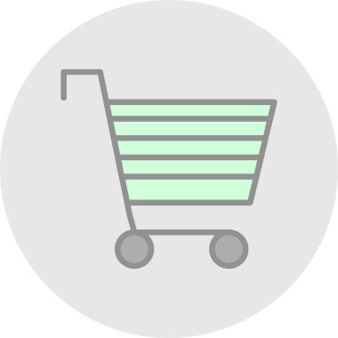 Alışveriş arabası simgesi, vektör illüstrasyonu 