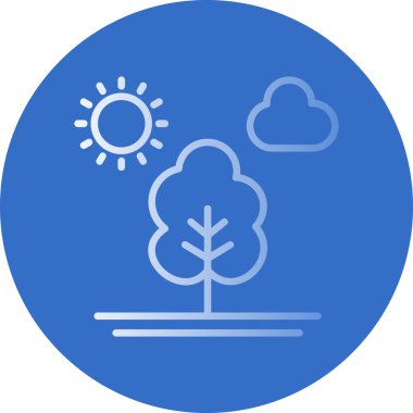 Ağaç düz simge vektör çizim