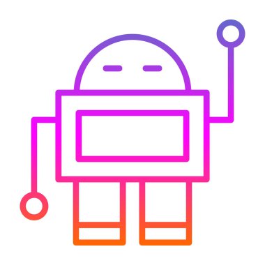 robot düz simgesi, vektör illüstrasyonu