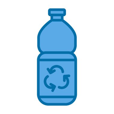 Geri dönüşüm işareti ve şişesinin vektör çizimi            