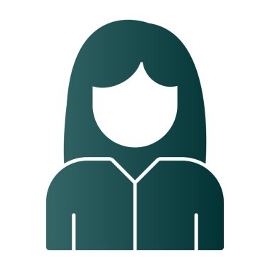 Kadın avatar simgesi, vektör illüstrasyonu 