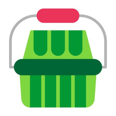 Sepet düz vektör simgesi