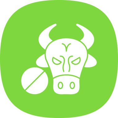 Hayvan ineği simgesi katı bir şekilde