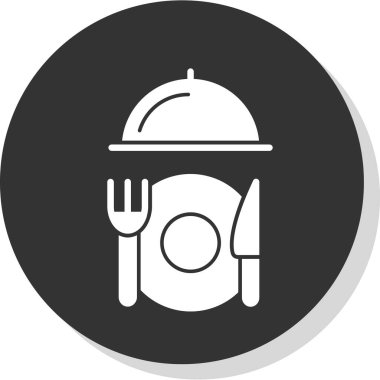 Gıda ve restoran web simgesi vektör illüstrasyonu