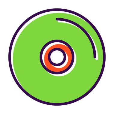 CD mi? Web simgesi basit illüstrasyon