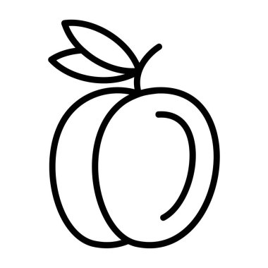 Şeftali simgesi vektör çizimi düz tasarım