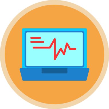 Vector Illustration ECG Kalp atışı Ekranı. Sağlık Geçmişi