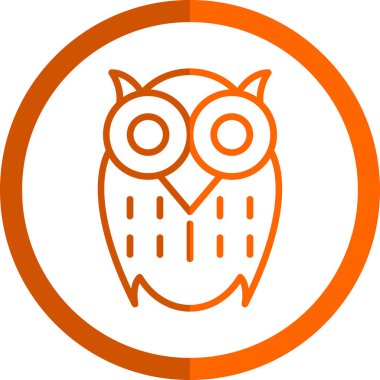 Baykuş düz simgesi, vektör illüstrasyonu 