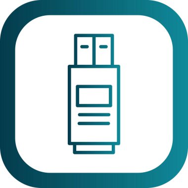 USB web simgesi, vektör çizim 