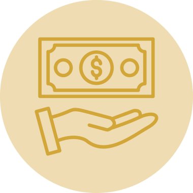  Nakit ödeme ikonu vektör illüstrasyon tasarımı