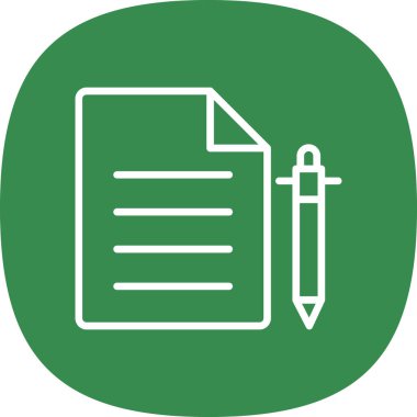 belge ve kalem. Web simgesi basit illüstrasyon