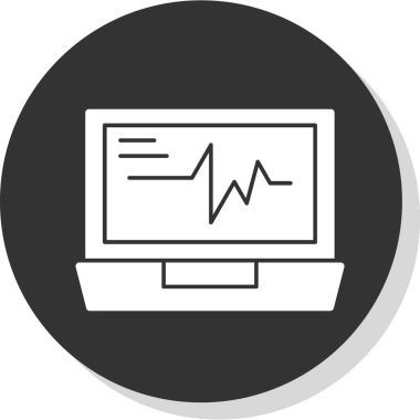 Vector Illustration ECG Kalp atışı Ekranı. Sağlık Geçmişi
