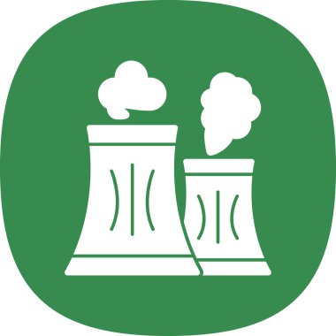 Fabrika simgesi, basit vektör çizimi, Hava kirliliği konsepti