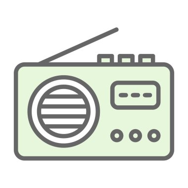 Radyo. Web simgesi basit illüstrasyon 