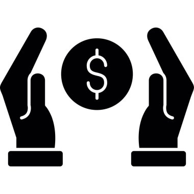 Eller ve dolar simgesi, basit biçim