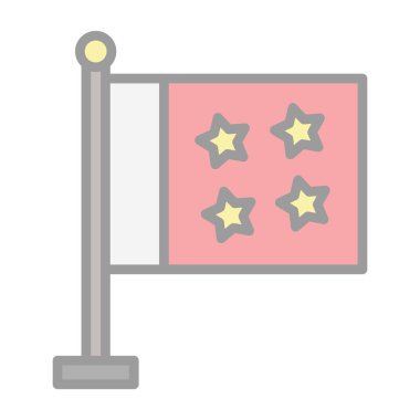 bayrak vektörü düz renk simgesi