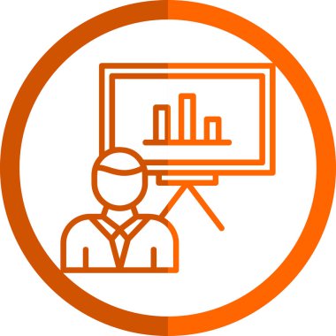 düz iş sunum simgesi vektör illüstrasyonu