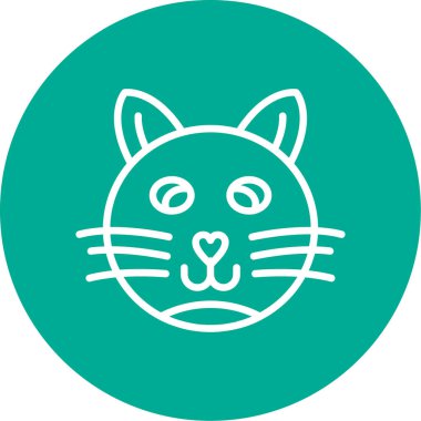 Kedi suratlı. Web simgesi basit illüstrasyon