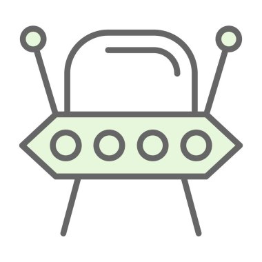 uzay gemisi kapsülü ikon vektör çizimi