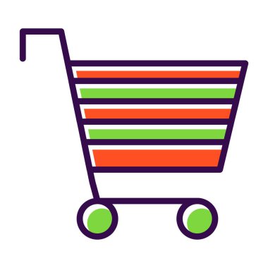 Alışveriş arabası simgesi, vektör illüstrasyonu 