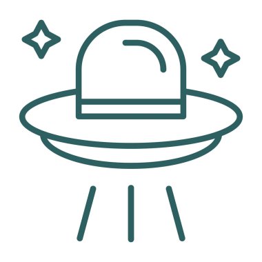 Çizgi roman tarzında UFO simgesi. çizgi film vektör illüstrasyonu