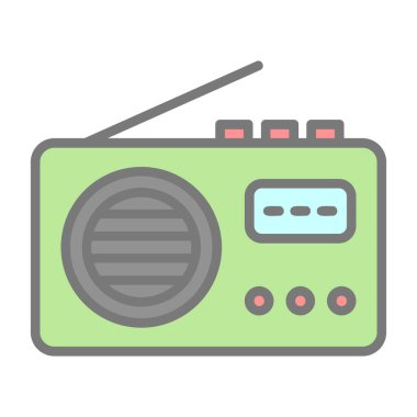 Radyo. Web simgesi basit illüstrasyon 