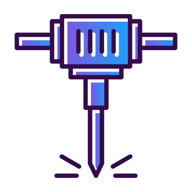 Beyaz arka plan üzerinde izole jackhammer simgesi