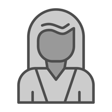 Kadın avatar simgesi, vektör illüstrasyonu 