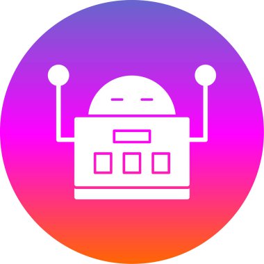 robot düz simgesi, vektör illüstrasyonu