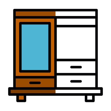 Mutfak fırını ikon vektör çizelgesi çizimi