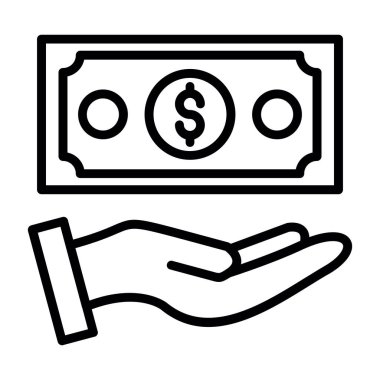  Nakit ödeme ikonu vektör illüstrasyon tasarımı
