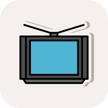 TV simgesi vektör illüstrasyonu 