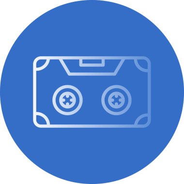 Basit düz kaset teybi ikon vektör illüstrasyonu